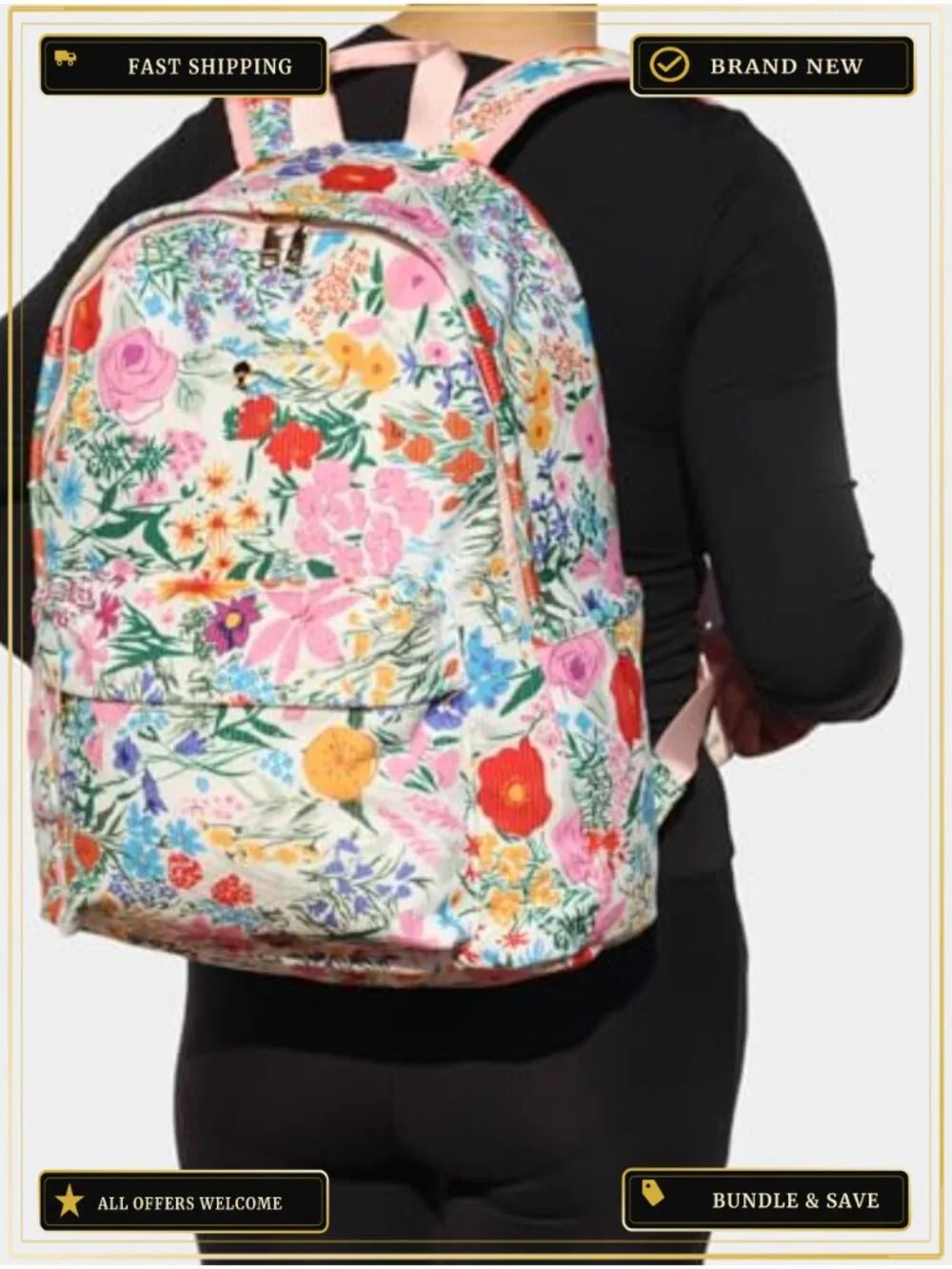 Corduroy Travel Backpack Waterproof Lightweight Padded Straps Laptop
